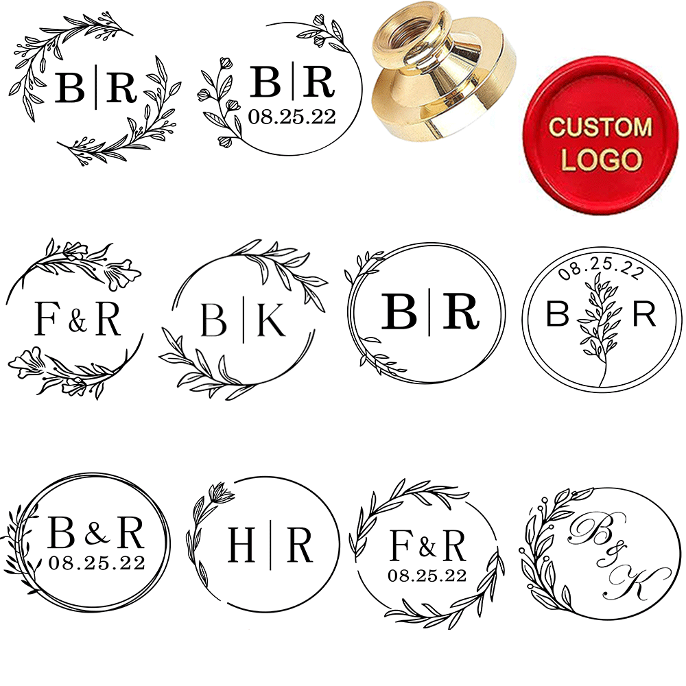 Wax Seal Letter Kit - カスタムレターワックスシールスタンプキット、カスタムワックスシールキット、結婚式招待状、ホリデーカード用のカスタムロゴワックスシールスタンプキット