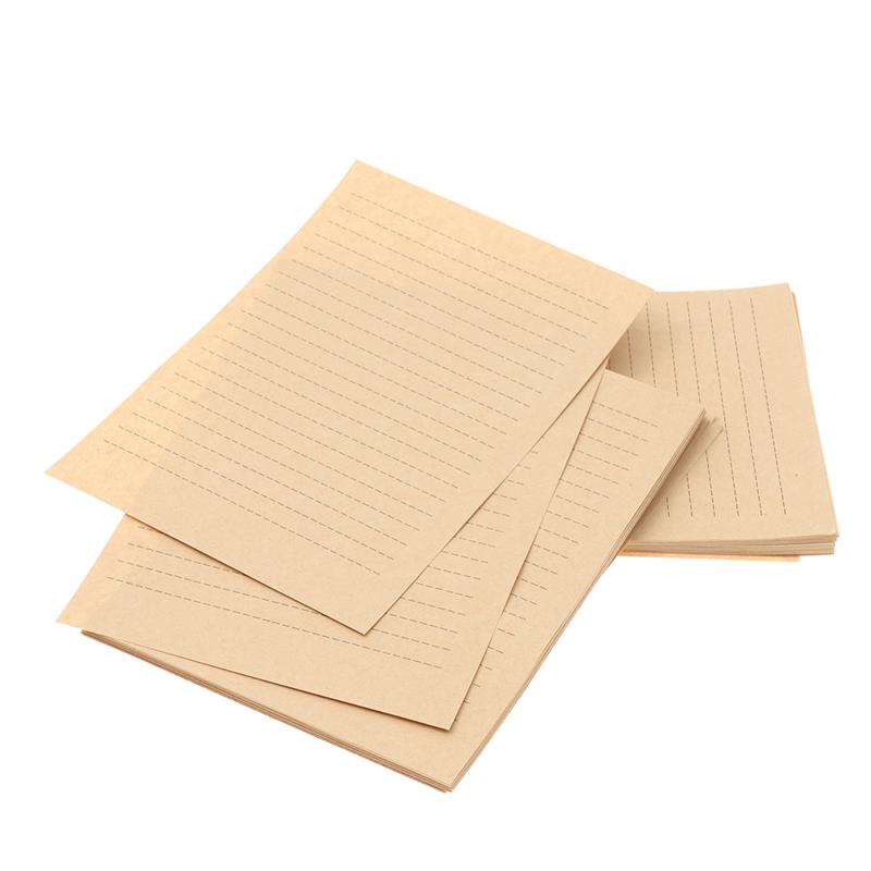 Wax Seal Letter Kit - 50/100 枚 A5 ヴィンテージクラフト紙ヴィンテージ裏地クラフト便箋筆記用紙手紙書道 21 X15cm