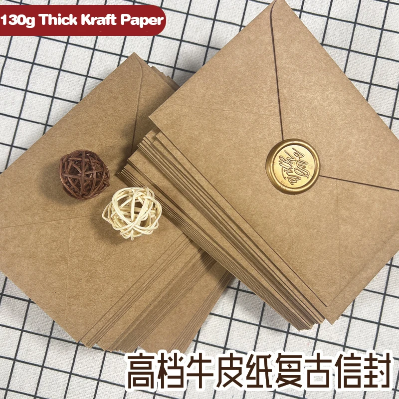 Wax Seal Letter Kit - 50 個クラフト茶色の紙封筒 108 × 158 ミリメートル結婚式の招待状ビジネス用品ポストカードギフトボックス包装収納文具