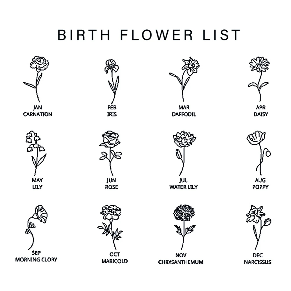 カスタム誕生月の花ネックレス、パーソナライズされたファミリー - Birth Flower Necklace のレビューと価格