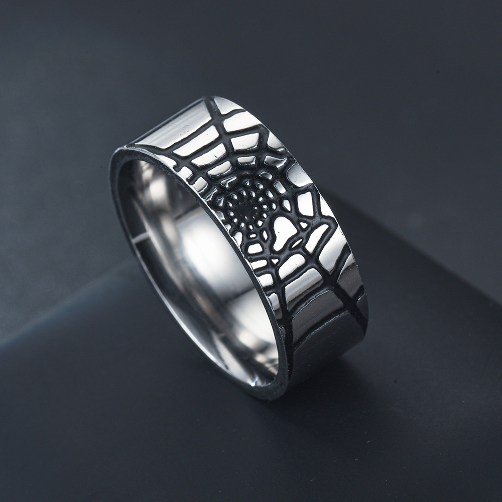 ステンレス鋼シンプルな蜘蛛の巣リングファッションレディースメ - Initial Ring Custom のレビューと価格