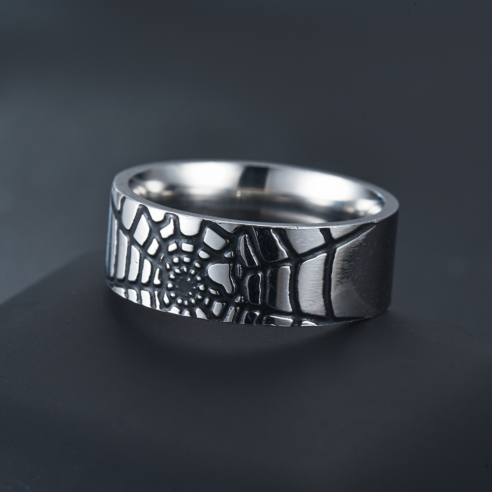 ステンレス鋼シンプルな蜘蛛の巣リングファッションレディースメ - Initial Ring Custom のレビューと価格