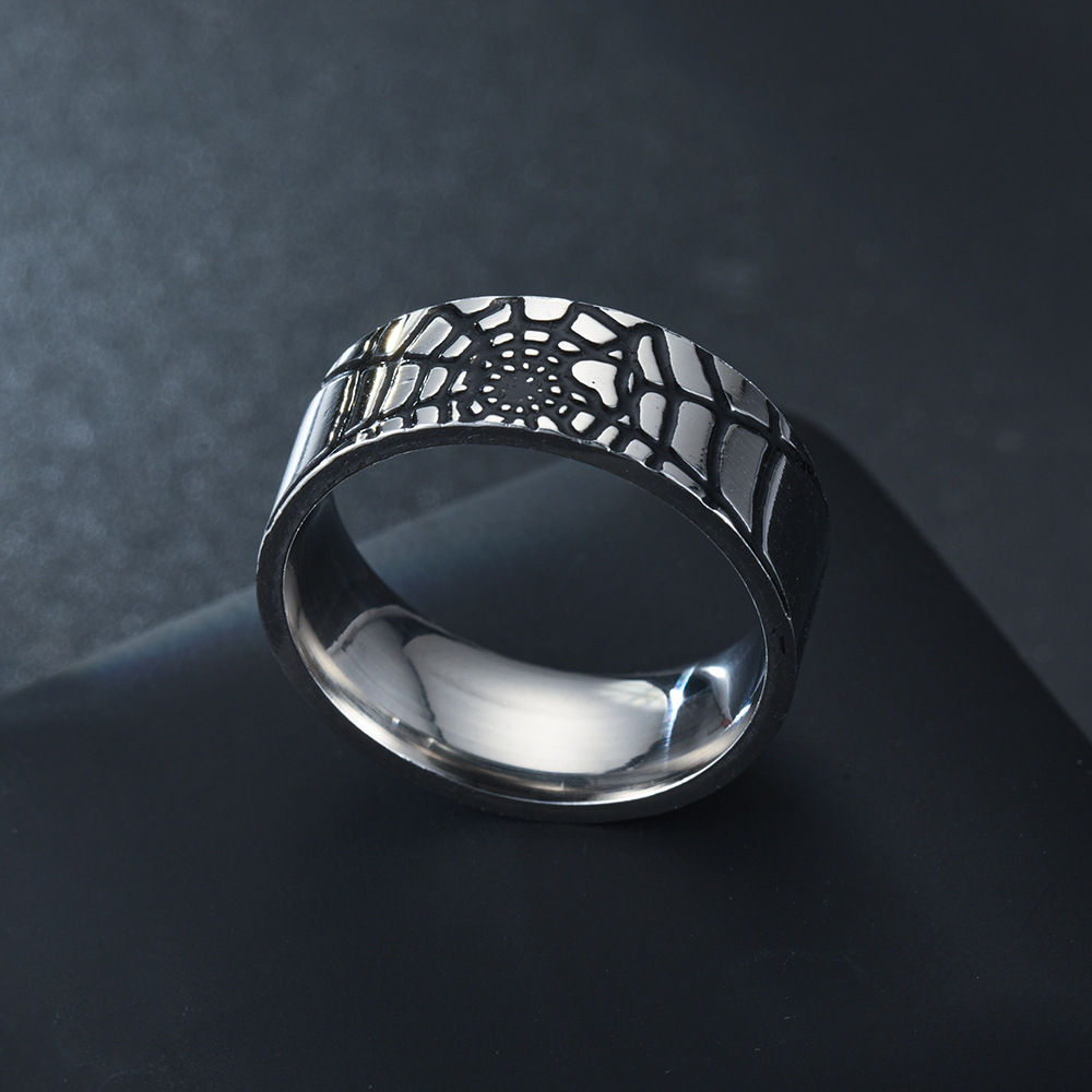 ステンレス鋼シンプルな蜘蛛の巣リングファッションレディースメ - Initial Ring Custom のレビューと価格