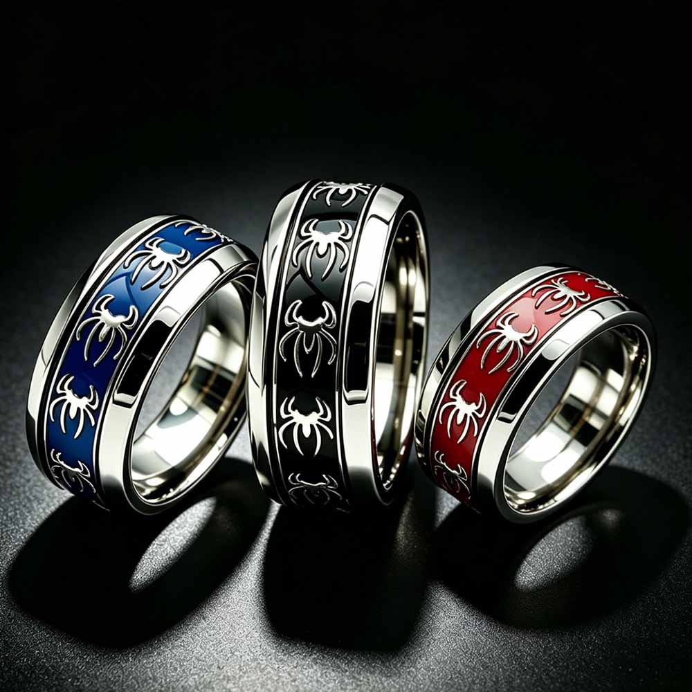 新しいヴィンテージパンクスパイダーリング 316L ステンレ - Initial Ring Custom のレビューと価格