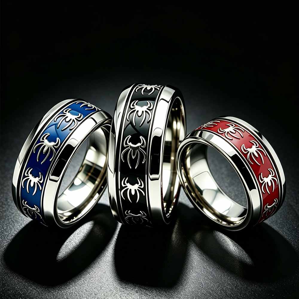 新しいヴィンテージパンクスパイダーリング 316L ステンレ - Initial Ring Custom のレビューと価格
