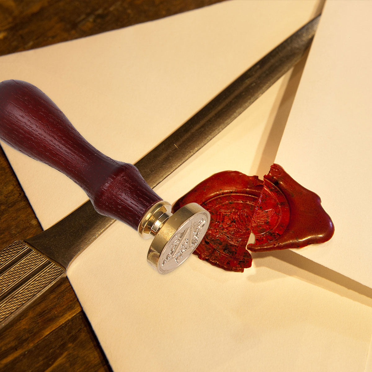 1セット プレミアムシーリングワックススタンプキット 木製と - Wax Seal Letter Kit のレビューと価格