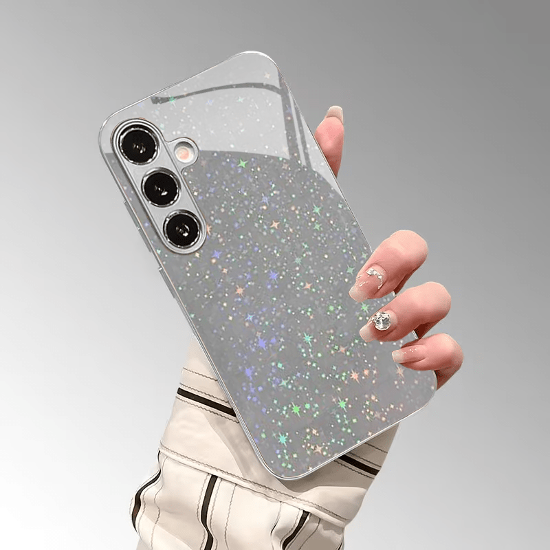 まばゆい夜空の星模様の電気メッキガラス製スマホケース、Sam - Custom Night Sky のレビューと価格