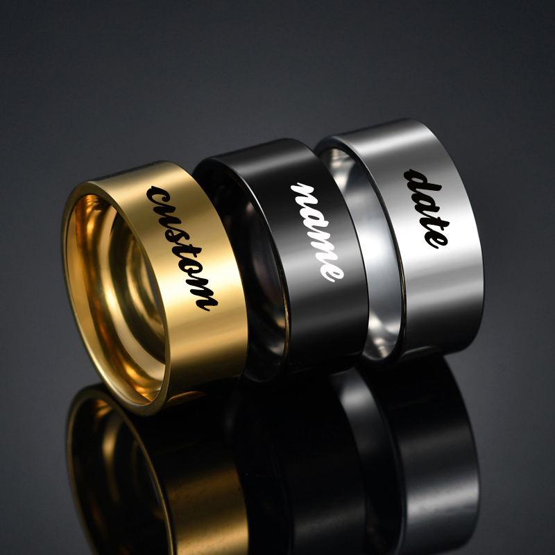 Atoztide 4/6/8ミリメートルパーソナライズ彫刻名 - Initial Ring Custom のレビューと価格