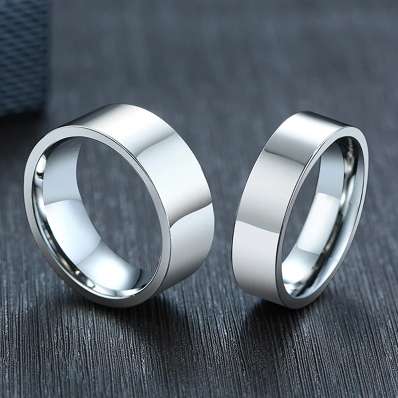 3/4/6/8 ミリメートル幅ステンレス鋼リング高光沢のある - Initial Ring Custom のレビューと価格