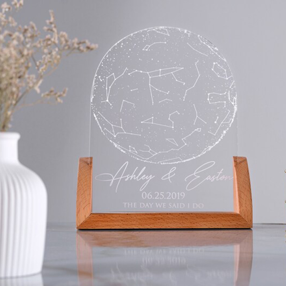 日付別カスタムスターマップ、パーソナライズされた星座LEDナ - Custom Star Map のレビューと価格