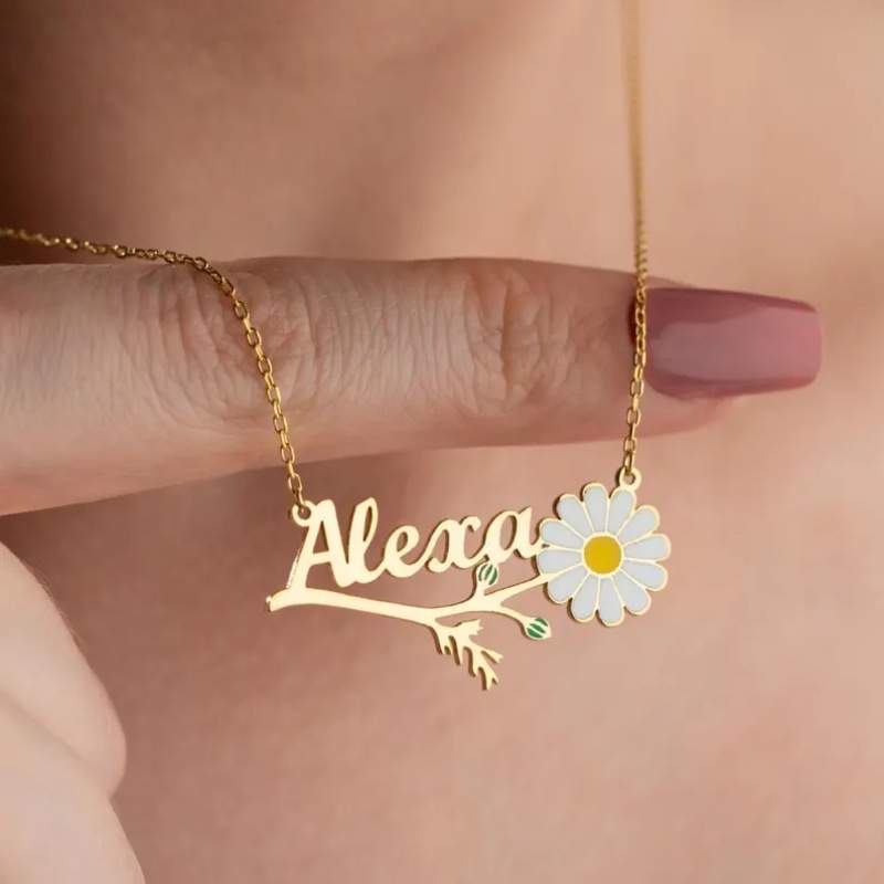 Roro のパーソナライズされたカラフルなエナメルデイジーネ - Birth Flower Necklace のレビューと価格
