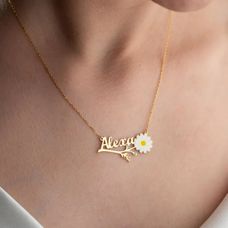 Roro のパーソナライズされたカラフルなエナメルデイジーネ - Birth Flower Necklace のレビューと価格