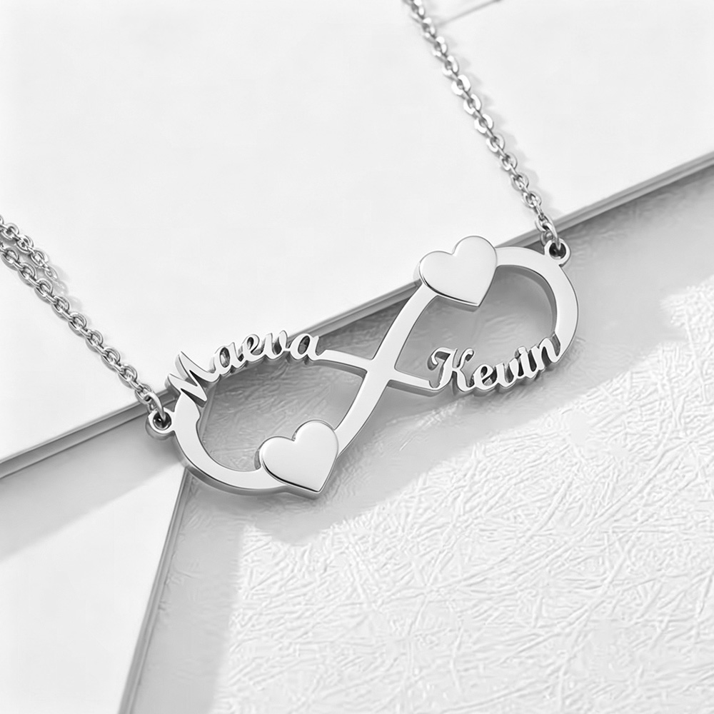 カスタムネームネックレス インフィニティハートペンダント ス - Name Necklace Custom のレビューと価格
