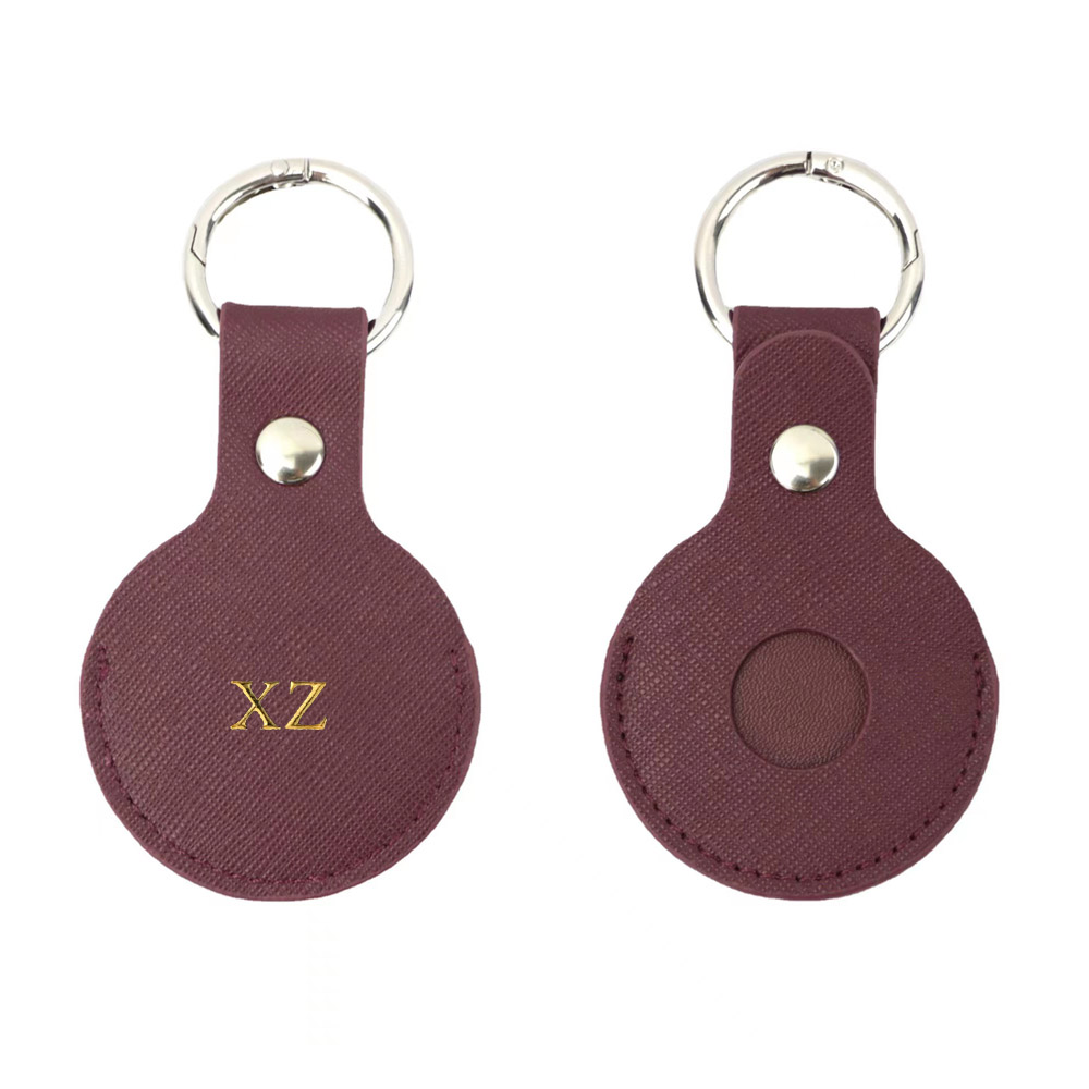 カスタムゴールド頭文字エアタグケース革キーホルダー保護エアタ - Monogram Keychain Leather のレビューと価格