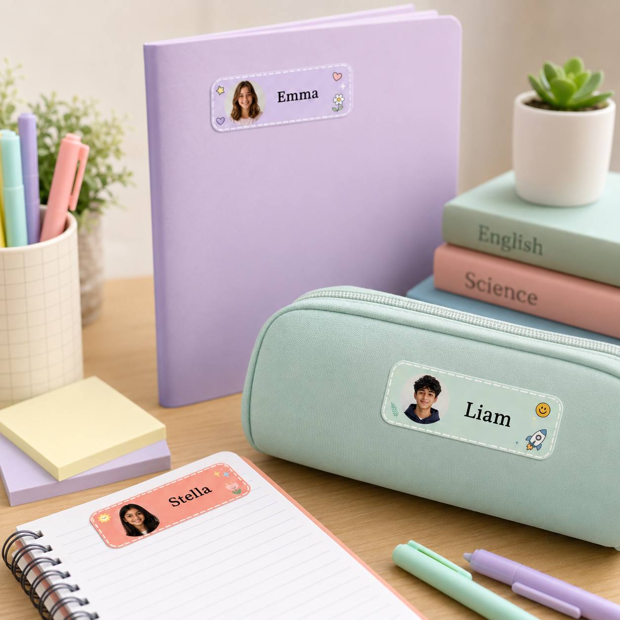 カスタマイズされた写真入り名前入りクラスステッカー、パーソナ - Custom Photo Book のレビューと価格