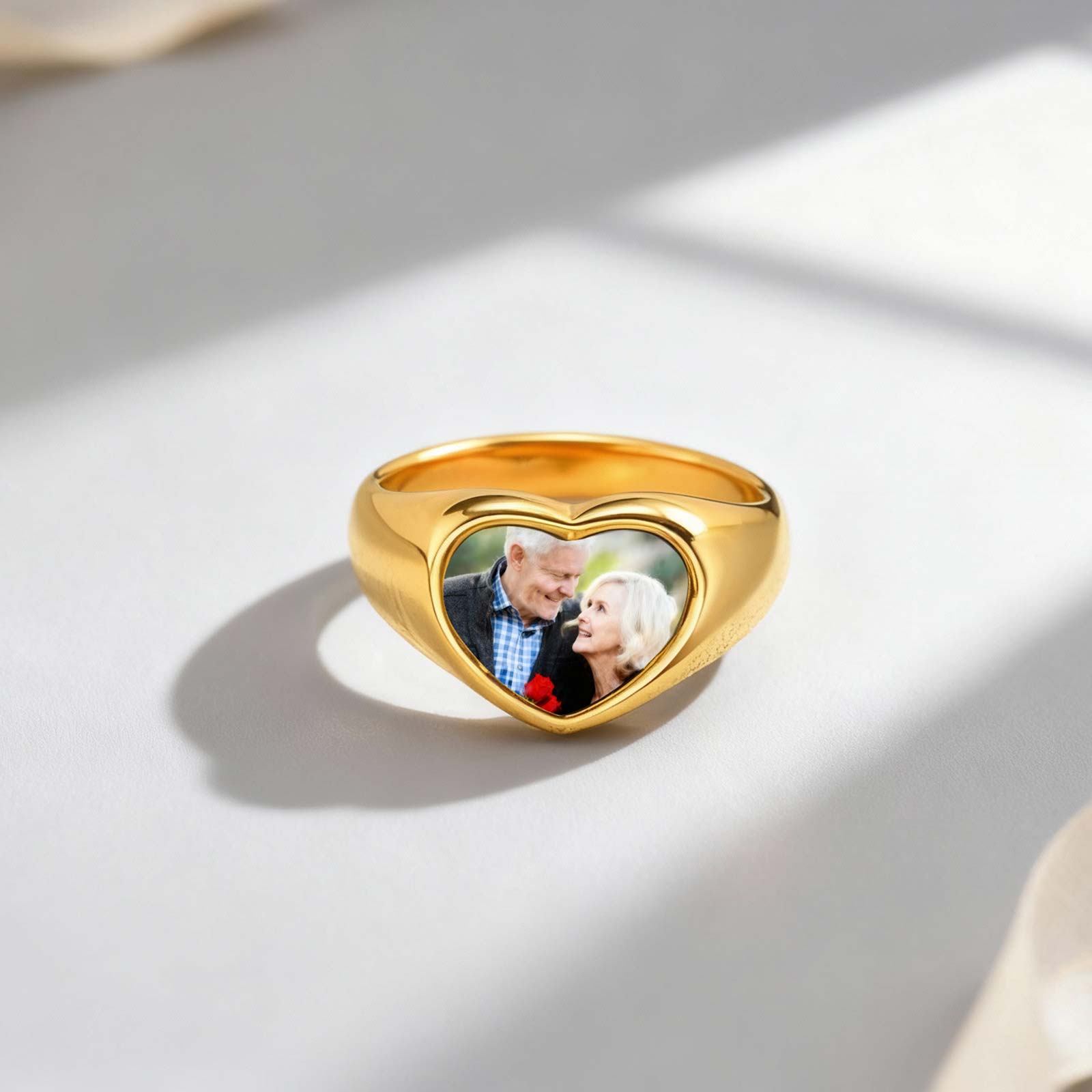 カスタム写真シグネットリング女性用ステンレス鋼ロゴシンボル画 - Initial Ring Custom のレビューと価格