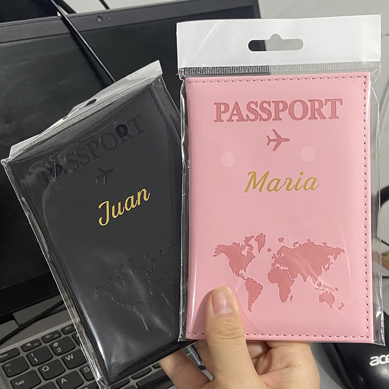 カスタムゴールドカラー名パスポートカバー旅行財布男性女性カス - Personalized Name Box のレビューと価格