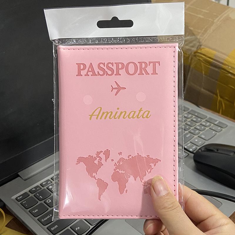 カスタムゴールドカラー名パスポートカバー旅行財布男性女性カス - Personalized Name Box のレビューと価格