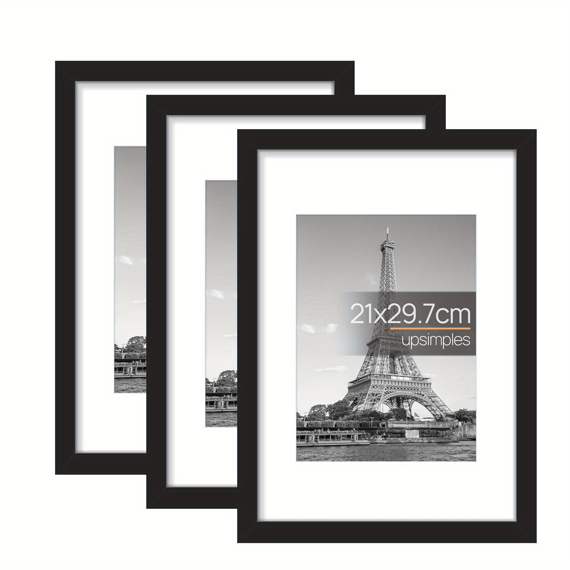 3 個の木製フォトフレーム写真壁用 A4 写真フレームスタン - Engraved Wood Frame のレビューと価格