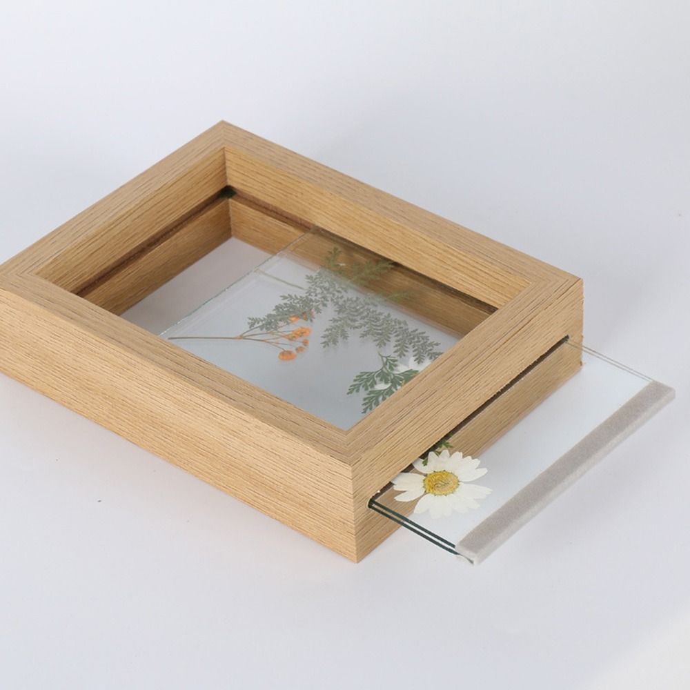木製ガラス葉標本フレーム透明両面写真表示フレーム厚い紙カット - Engraved Wood Frame のレビューと価格