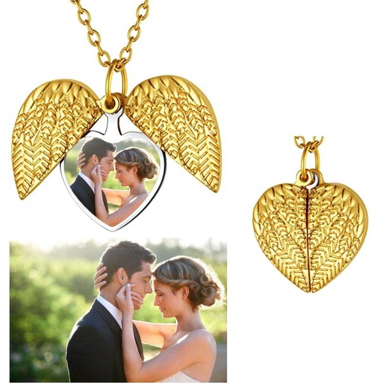 カスタム写真ハートロケットネックレスパーソナライズされた写真 - Name Necklace Custom のレビューと価格