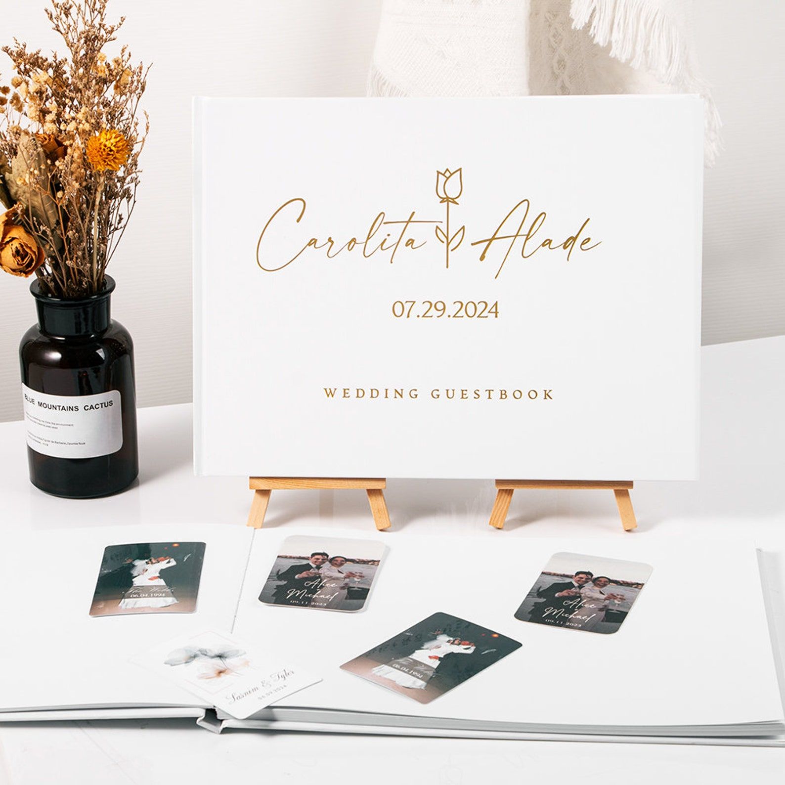 カスタム結婚式のゲストブック パーソナライズされたゲストブッ - Custom Photo Book のレビューと価格